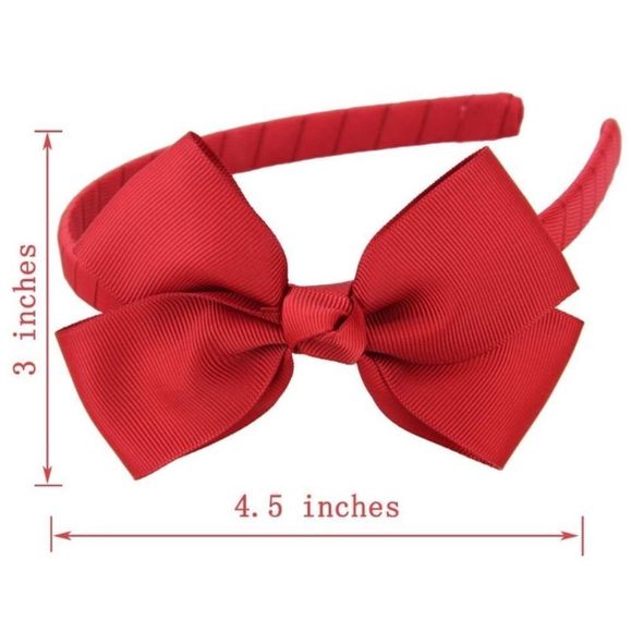 20 Headbands with Rainbow Color Grosgrain Bow - 4.5 inch Bows - Picture 8 of 8